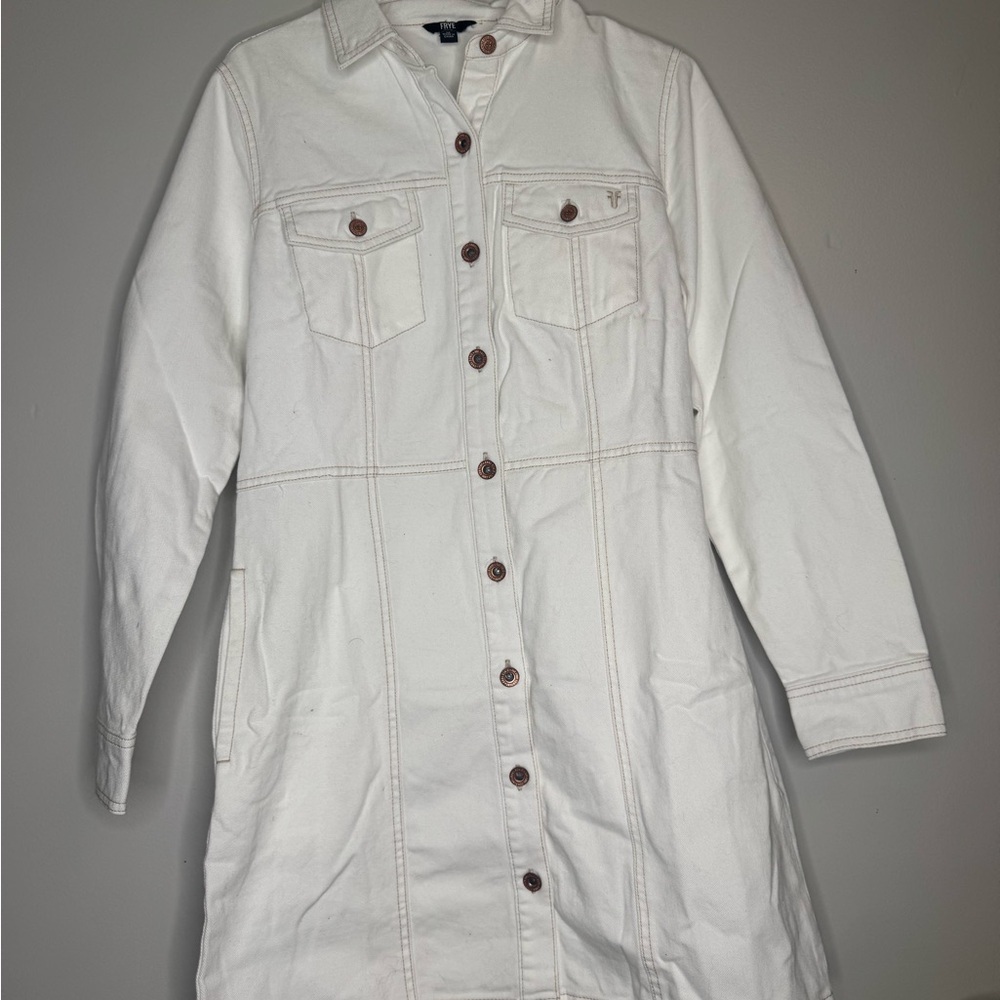 Frye Cream Button-Down Dress - Picture 2 of 3